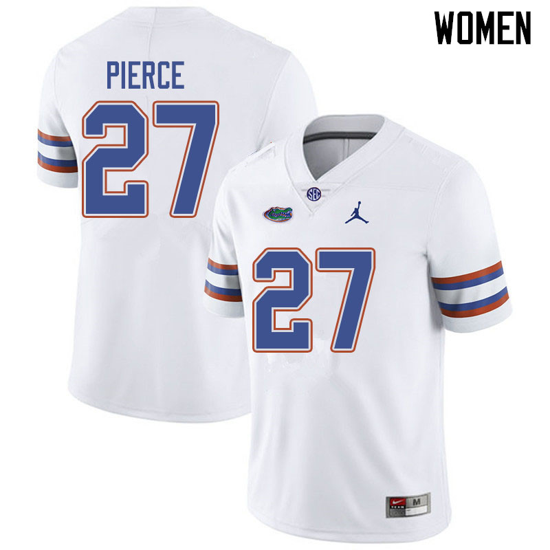 Jordan Brand Women #27 Dameon Pierce Florida Gators College Football Jerseys Sale-White - Click Image to Close